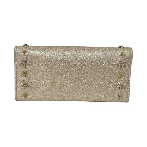 JIMMY CHOO Nino - Gold Leather Long Wallet 152-080125 - Picture 2 of 6